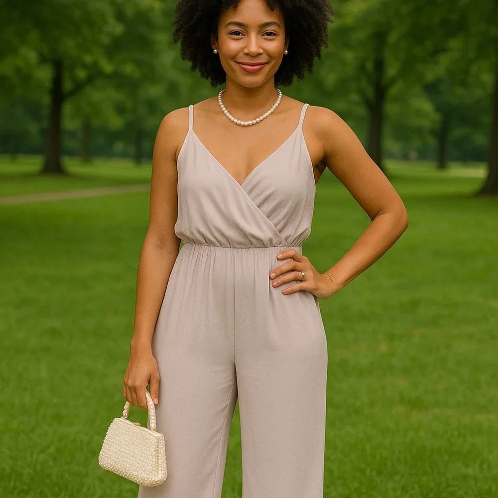 Wilfred Dusty Pink Holiday Party Evening Wedding Light Jumpsuit Size Large - Picture 3 of 16